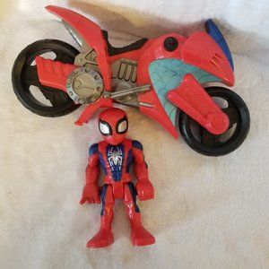 🕷️ 2018 Hasbro Marvel Spider-Man Figure w/ Motorcycle | Action Toy